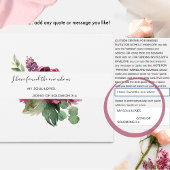 Elegante Burgundy Blush Wedding mit Perforated UAW All In One Einladung