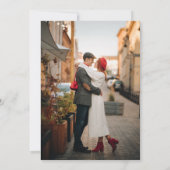 Elegante Burgundy Couple Foto Engagement Party Ankündigung (Rückseite)