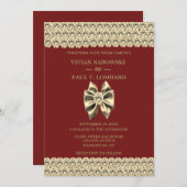 Elegante Burgundy Diamond & Gold Wedding Einladung (Vorne/Hinten)