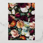 Elegante Burgundy Eukalyptus Gold Floral Probe Folieneinladung (Rückseite)