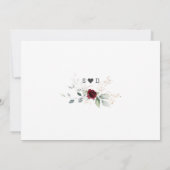Elegante Burgundy Floral Airy Blätter Hochzeit Save The Date (Rückseite)