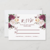Elegante Burgundy Floral UAWG Response Card RSVP Karte (Vorderseite)