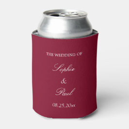 Elegante Burgundy-Gastgeschenk Hochzeit kann kühle Dosenkühler