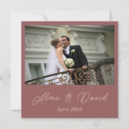 Elegante Burgundy Glittery Wasserfarben Rose Hochz Dankeskarte (Rückseite)