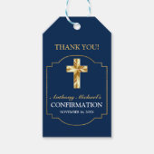 Elegante Burgundy Gold Boys Bestätigungsmarken Geschenkanhänger (Vorderseite)