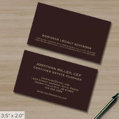 Elegante Burgundy Gold Business Card Visitenkarte