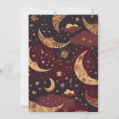 Elegante Burgundy Gold Celestial Wedding Einladung (Rückseite)