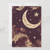 Elegante Burgundy Gold Celestial Wedding Einladung (Rückseite)