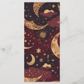 Elegante Burgundy Gold Celestial Wedding Menükarte (Rückseite)