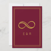 Elegante Burgundy Gold Eternity Wedding Einladung (Vorderseite)