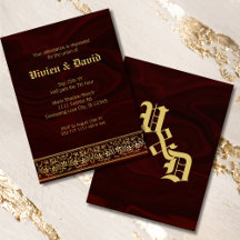 Elegante Burgundy Gold Floral Wedding