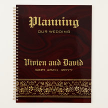 Elegante Burgundy Gold Floral Wedding