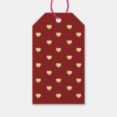 Elegante Burgundy Gold Hearts Geschenkanhänger (Vorderseite)