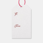 Elegante Burgundy Gold Hearts Geschenkanhänger (Rückseite)