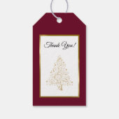 Elegante Burgundy Gold Holiday Winter Wedding Geschenkanhänger (Rückseite)