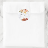 Elegante Burgundy Gold Marble Floral Wedding Runder Aufkleber (Tasche)