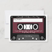 Elegante Burgundy Gold Music Mix Request Wedding RSVP Karte (Rückseite)