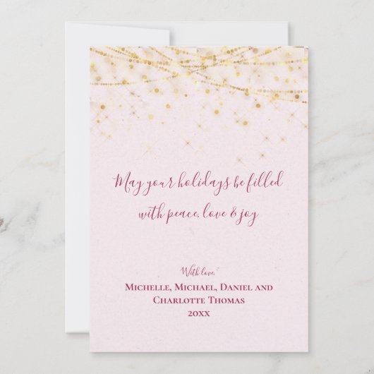 Elegante Burgundy Gold Ornaments Weihnachtskarte (Rückseite)