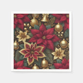 Elegante Burgundy & Gold Poinsettia Dekoupage Serviette (Vorderseite)