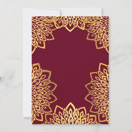 Elegante Burgundy Gold Rustikale Einladung zur Hoc (Rückseite)