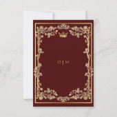 Elegante Burgundy & Gold Verzierte Frame Wedding Einladung (Rückseite)