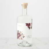 Elegante Burgundy Gold Wedding Alkoholflaschenetikett (Vorderseite)