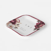 Elegante Burgundy Gold Wedding Pappteller (Gewinkelt)