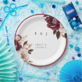 Elegante Burgundy Gold Wedding Pappteller (Party)