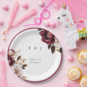 Elegante Burgundy Gold Wedding Pappteller (Party)