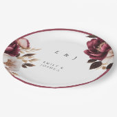 Elegante Burgundy Gold Wedding Pappteller (Schrägansicht)