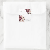 Elegante Burgundy Gold Wedding Quadratischer Aufkleber (Tasche)