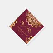 Elegante Burgundy Gold Wedding Serviette (Ecke)