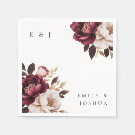 Elegante Burgundy Gold Wedding Serviette