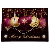 Elegante Burgundy & Gold Winter Baubles Weihnachte Große Geschenktüte (Vorderseite)