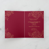 Elegante Burgundy Goldene Frische Pasta machen Einladung (Innenseite)