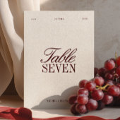 Elegante Burgundy & Ivory Wedding Tischnummer