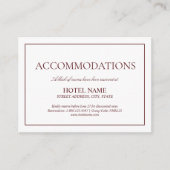 Elegante Burgundy Klassische Skriptunterkünfte Begleitkarte (Vorderseite)