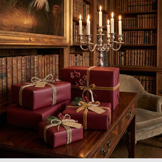 Elegante Burgundy Klassische Wine Red Gift Wrap Geschenkpapier