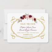 Elegante Burgundy Marsala Floral Fall Save the Dat Save The Date (Vorderseite)