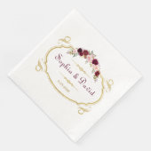 Elegante Burgundy Marsala Hochzeit im Herbst Serviette (Ecke)