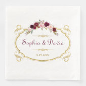 Elegante Burgundy Marsala Hochzeit im Herbst Serviette (Vorderseite)