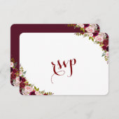 Elegante Burgundy Marsala Hochzeit im Herbst UAWG RSVP Karte (Vorne/Hinten)