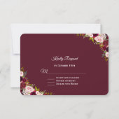 Elegante Burgundy Marsala Hochzeit im Herbst UAWG RSVP Karte (Rückseite)