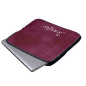 Elegante BURGUNDY MARSALA IMITATS VELVET PERSONALI Laptopschutzhülle (Vorne Knopf)