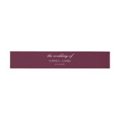 Elegante Burgundy Minimalistisch Wedding Einladungsbanderole (Flach)