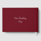 Elegante Burgundy Monogram Script Wedding Party Gästebuch (Rückseite)
