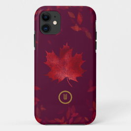 Elegante Burgundy Red and Gold Herbstleaves Case-Mate iPhone 14 Pro Max Hülle