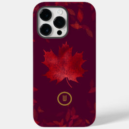 Elegante Burgundy Red and Gold Herbstleaves Case-Mate iPhone 14 Pro Max Hülle