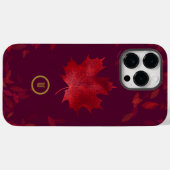 Elegante Burgundy Red and Gold Herbstleaves Case-Mate iPhone Hülle (Rückseite (Horizontal))