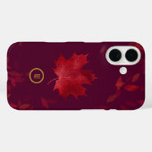 Elegante Burgundy Red and Gold Herbstleaves Case-Mate iPhone Hülle (Rückseite (Horizontal))